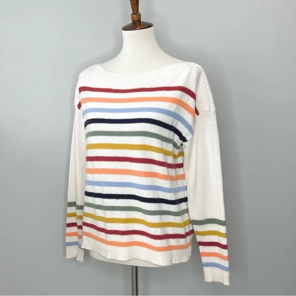 Loft Fuzzy Striped Sweater Women’s Size XS - Picture 3 of 9